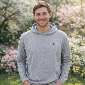 Polo Ralph Lauren Hooded T-Shirt Mens XL Heather Gray Jersey Knit Cotton Pony